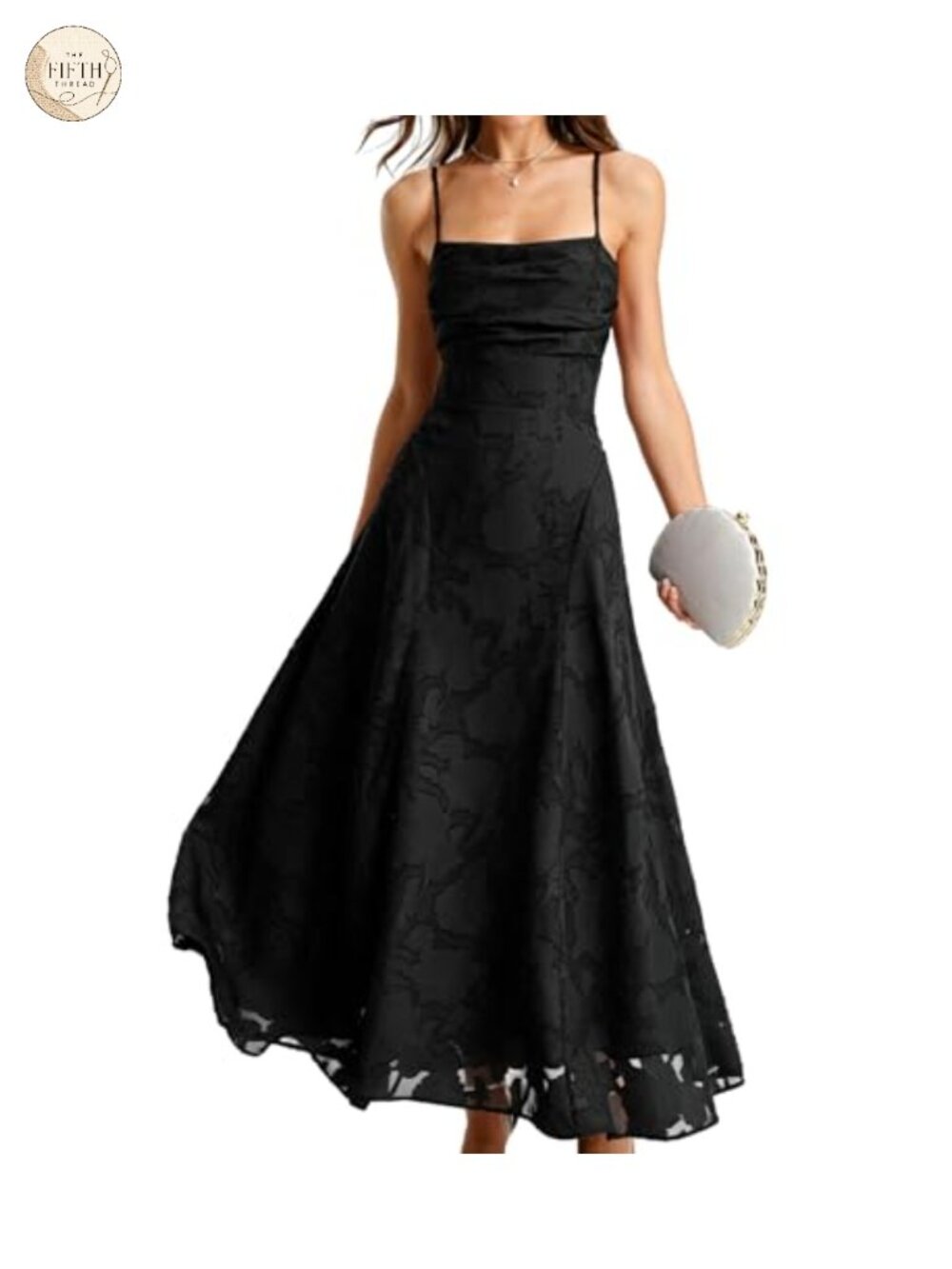 RIHOAS Maxi Dress A-Line Backless Sling Square Neck Sleeveless Wedding Guest